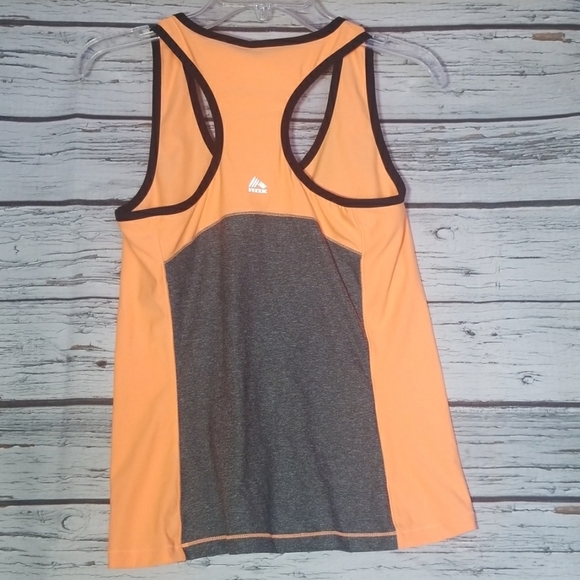 Reebok RBK razorback tank top orange gray grey workout top Sz Large - Picture 6 of 7